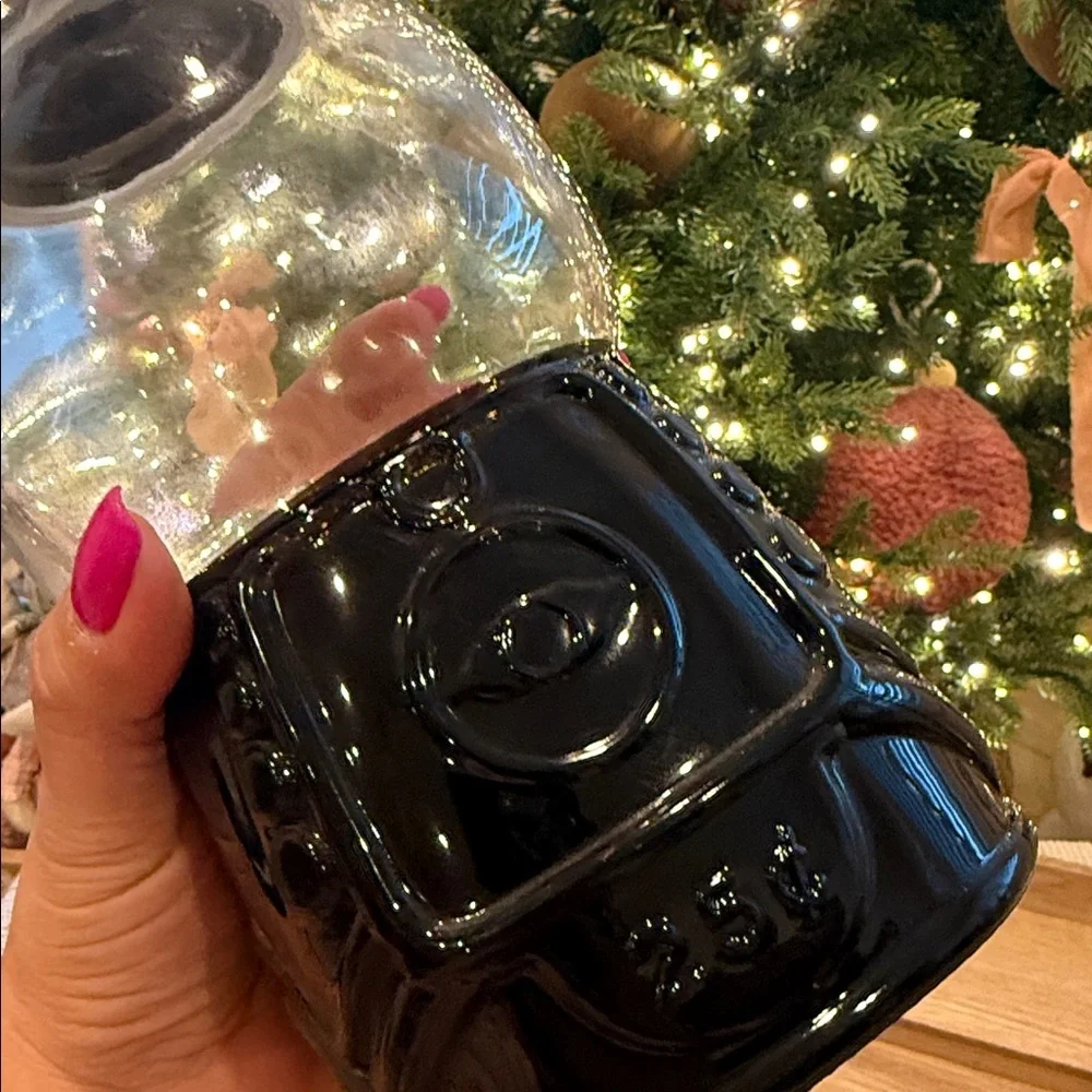 Target Christmas holiday black candy jar glass